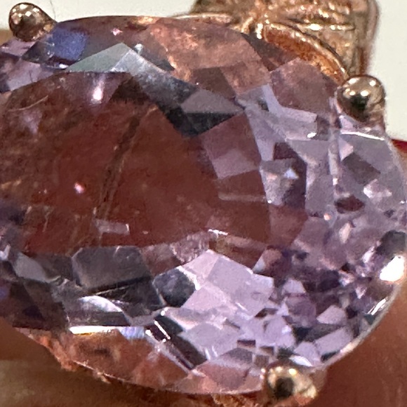 Vintage rose gold over sterling silver ring-large purple gemstone - Picture 15 of 16